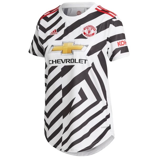 Camiseta Manchester United Replica Tercera Ropa Mujer 2020/21 Blanco